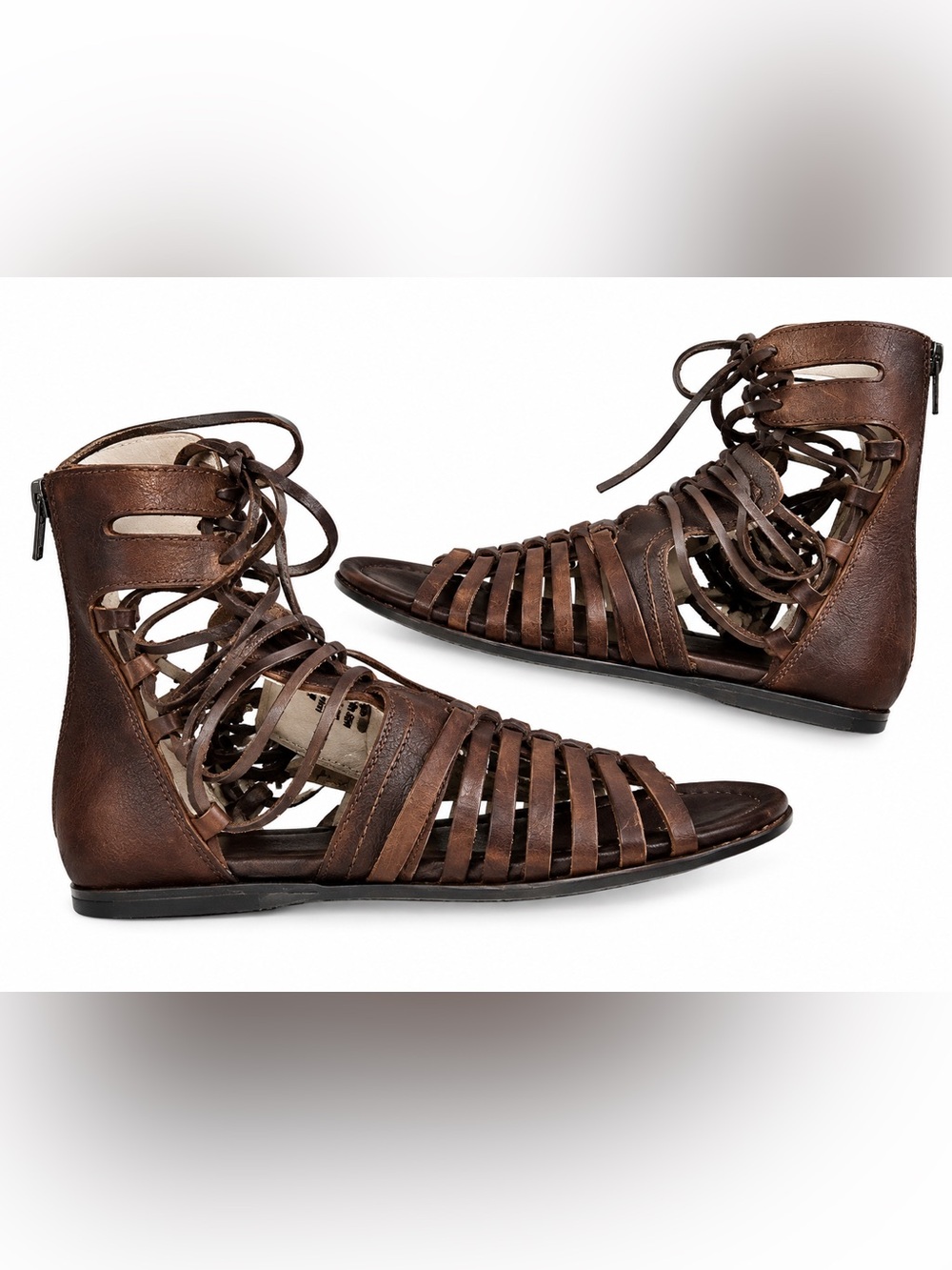 Freebird Sanibel Leather Gladiator Sandals Brown Size 8 BNWOT